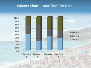 A Crowded Beach With Many People On It PowerPoint Template