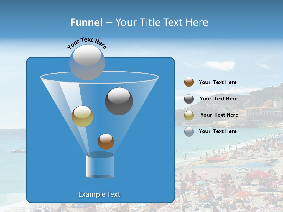 A Crowded Beach With Many People On It PowerPoint Template