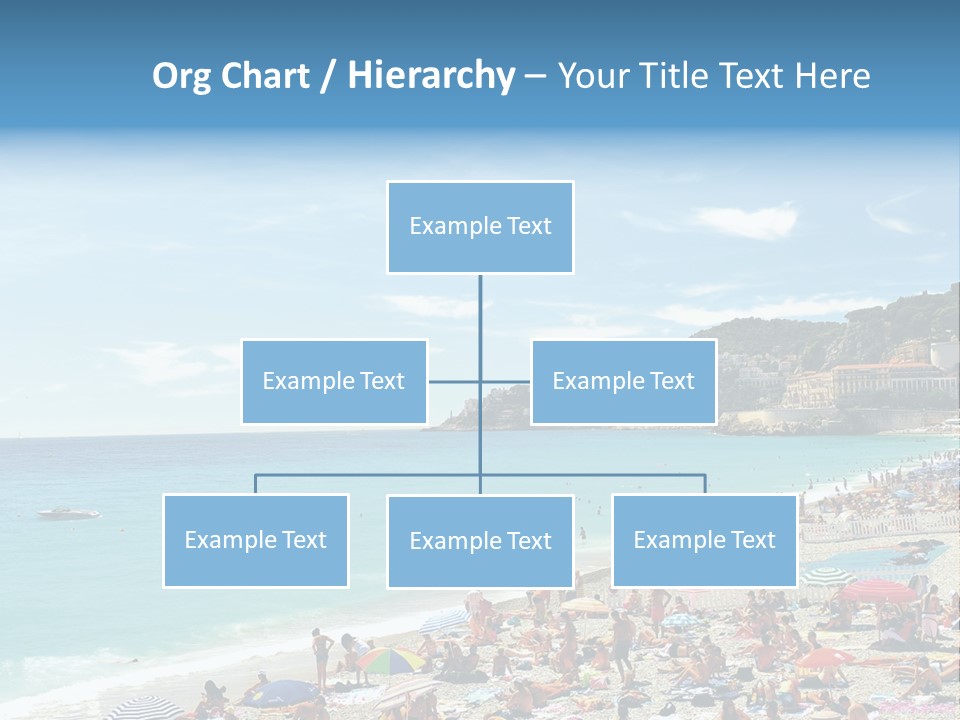 A Crowded Beach With Many People On It PowerPoint Template