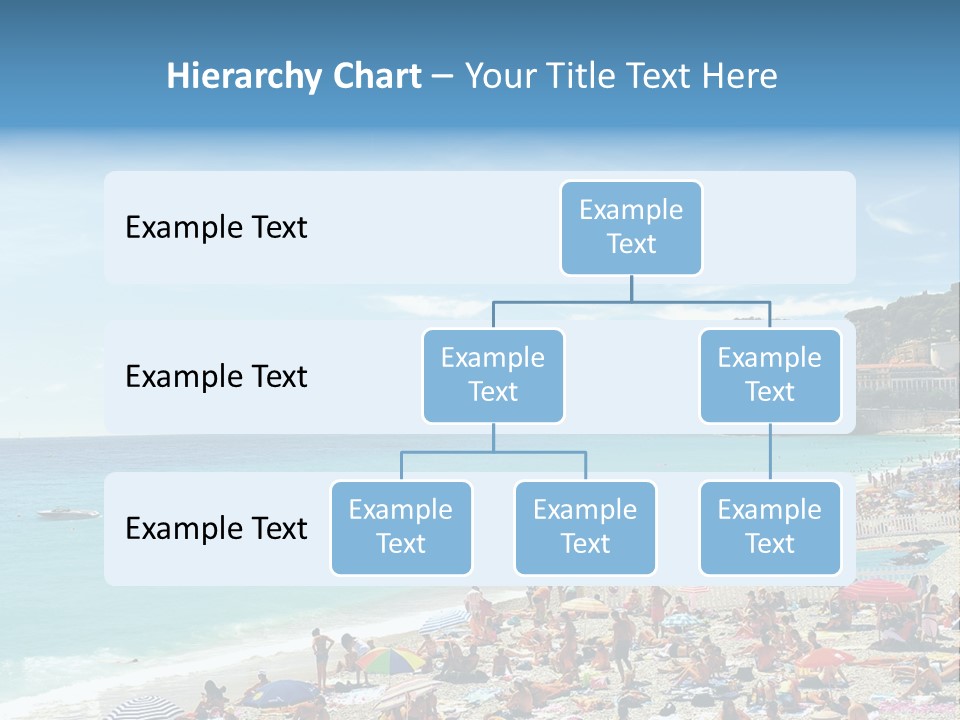 A Crowded Beach With Many People On It PowerPoint Template