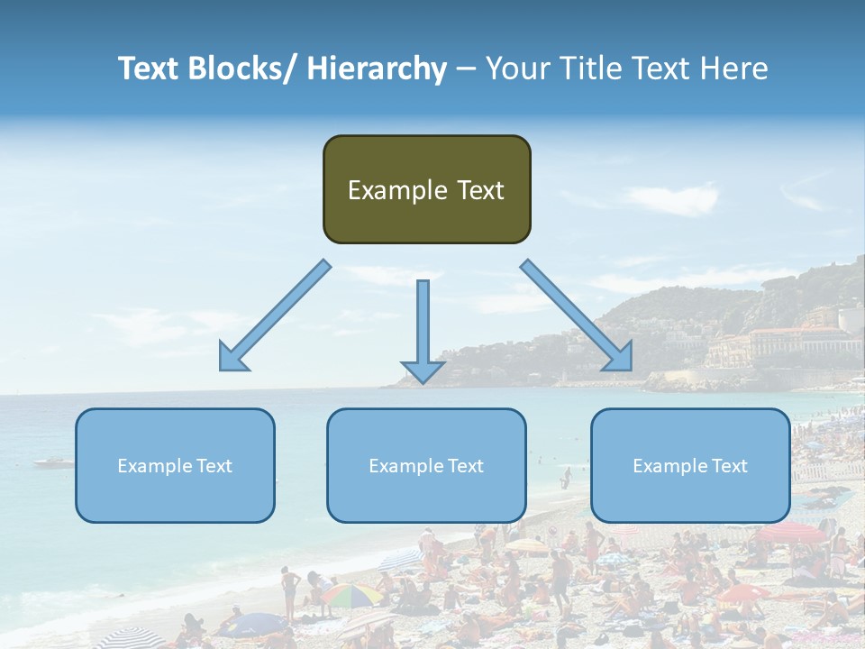 A Crowded Beach With Many People On It PowerPoint Template