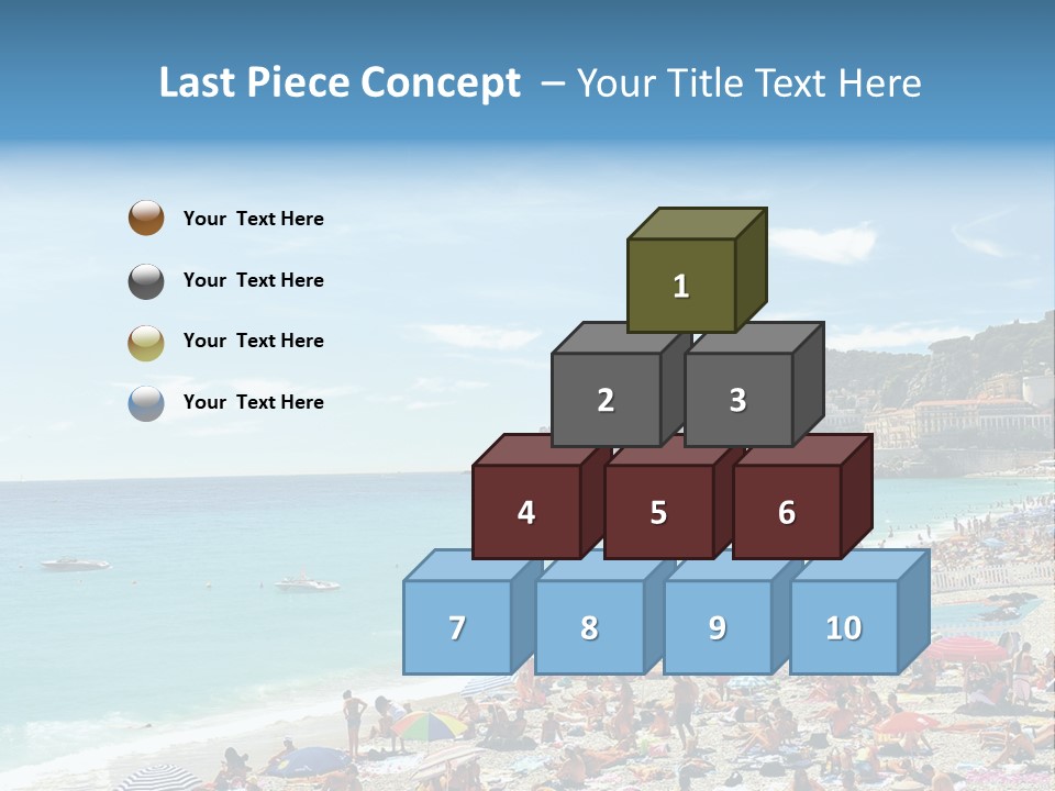 A Crowded Beach With Many People On It PowerPoint Template