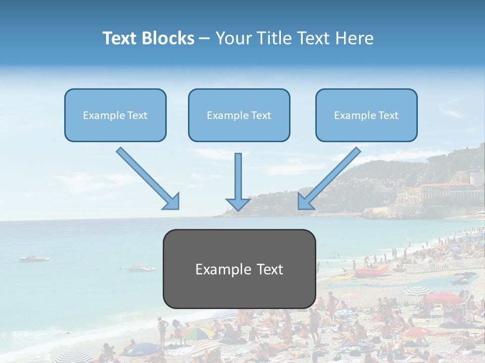 A Crowded Beach With Many People On It PowerPoint Template