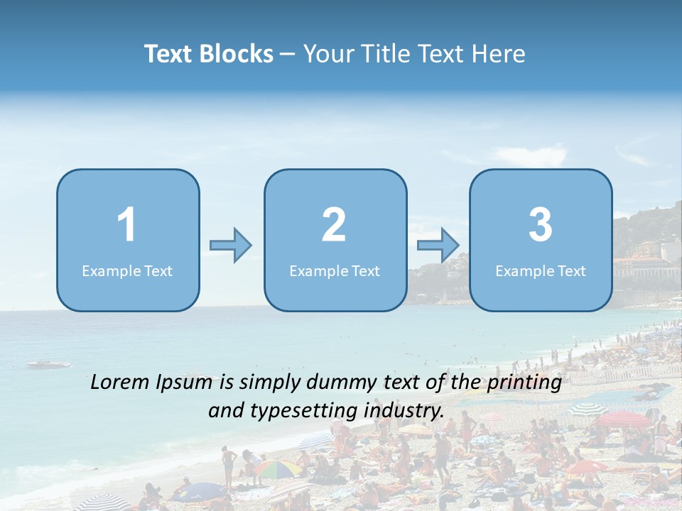 A Crowded Beach With Many People On It PowerPoint Template