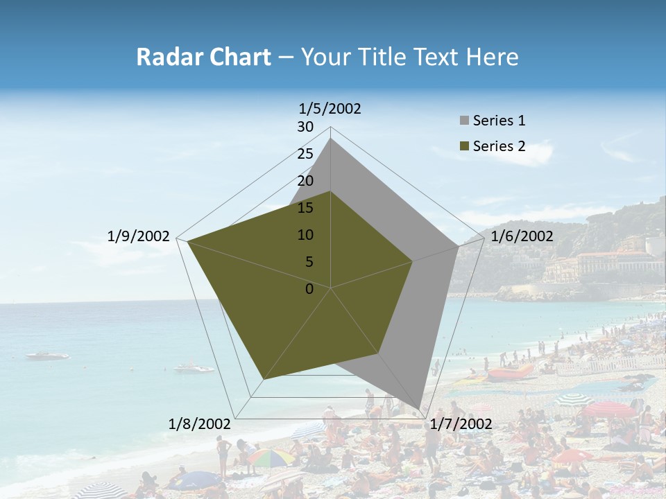 A Crowded Beach With Many People On It PowerPoint Template