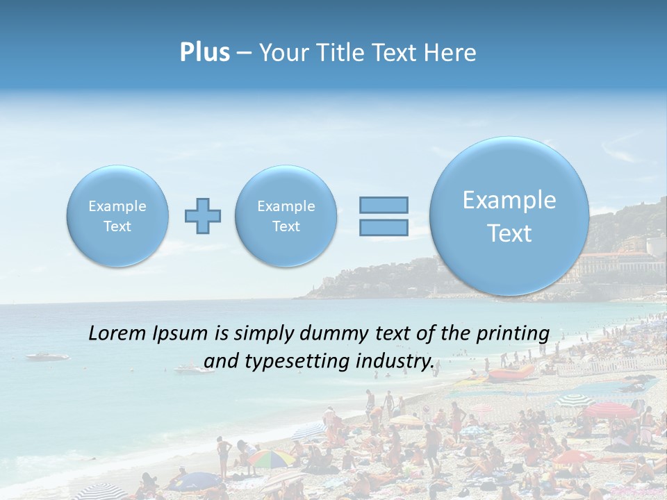 A Crowded Beach With Many People On It PowerPoint Template