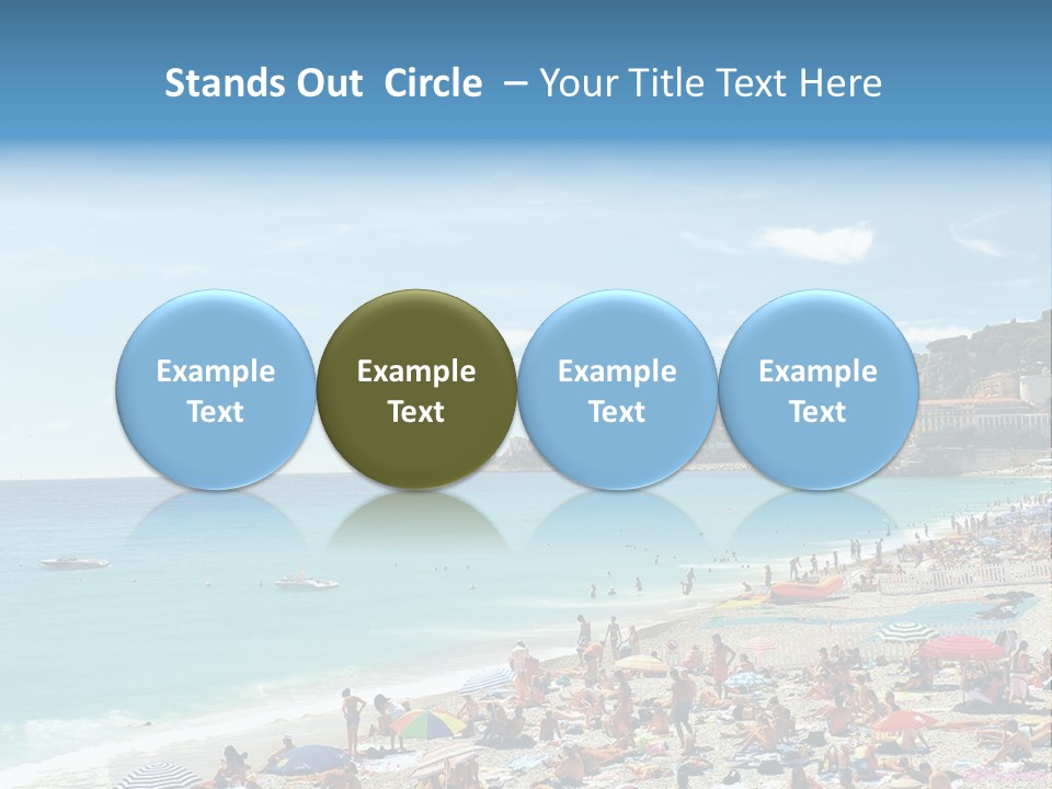 A Crowded Beach With Many People On It PowerPoint Template