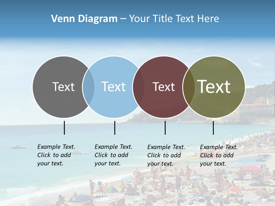A Crowded Beach With Many People On It PowerPoint Template