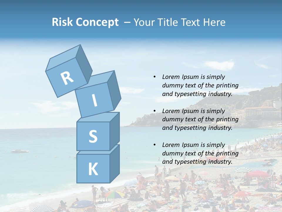 A Crowded Beach With Many People On It PowerPoint Template