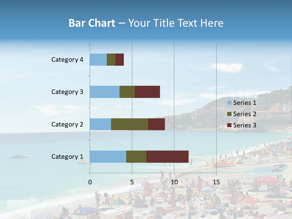 A Crowded Beach With Many People On It PowerPoint Template