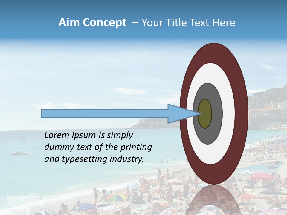 A Crowded Beach With Many People On It PowerPoint Template