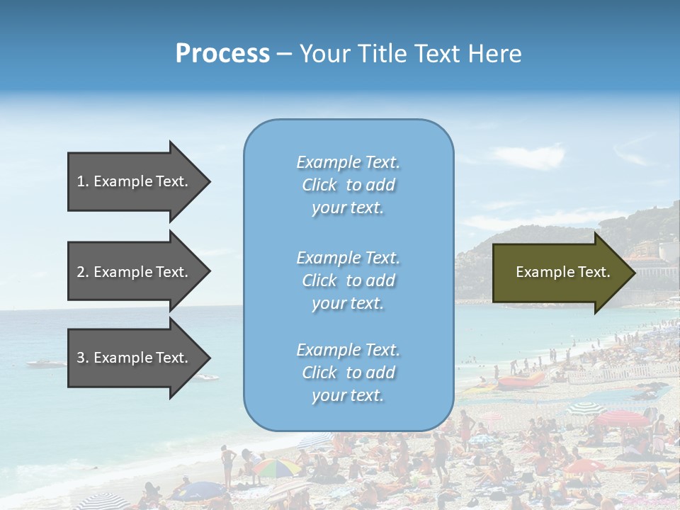 A Crowded Beach With Many People On It PowerPoint Template