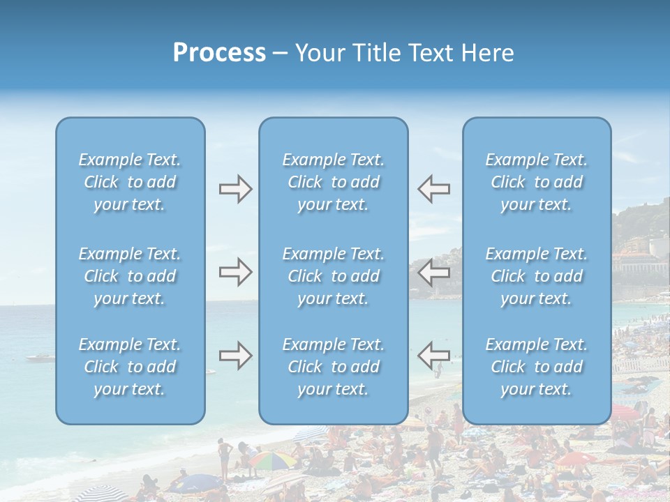 A Crowded Beach With Many People On It PowerPoint Template