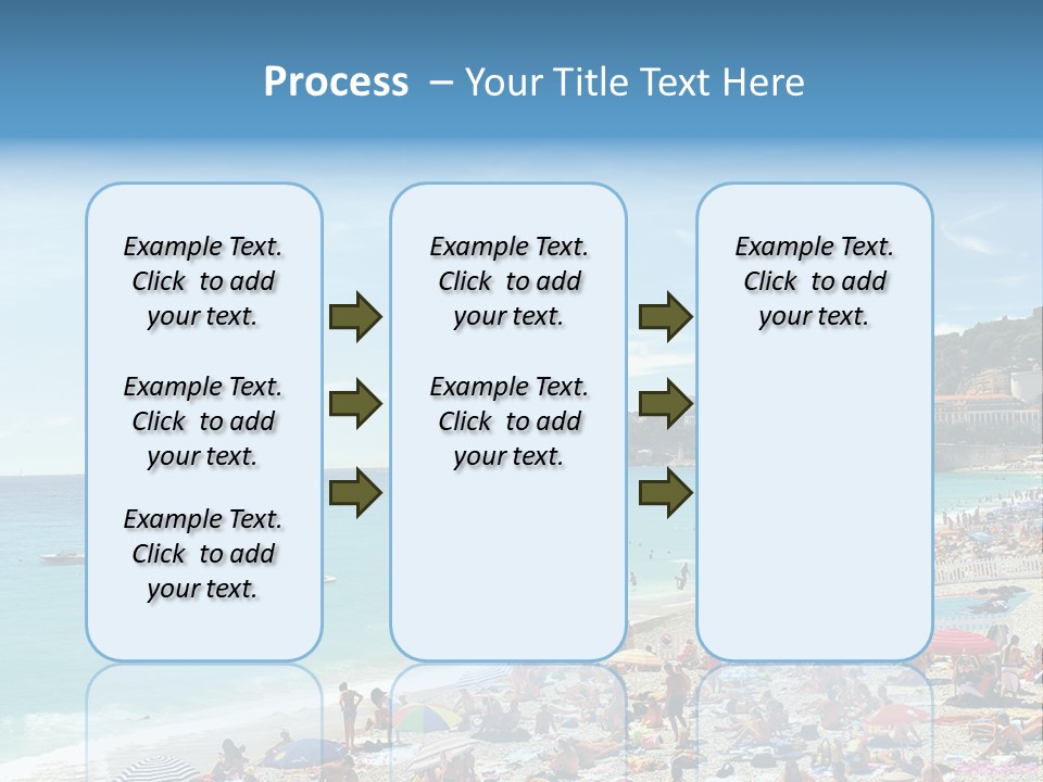 A Crowded Beach With Many People On It PowerPoint Template