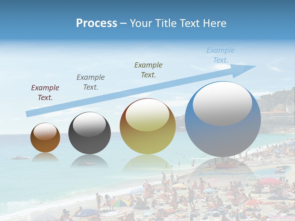 A Crowded Beach With Many People On It PowerPoint Template