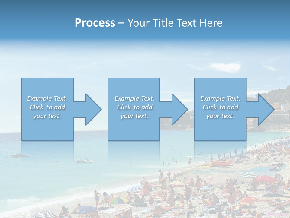 A Crowded Beach With Many People On It PowerPoint Template