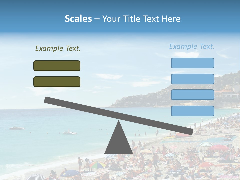 A Crowded Beach With Many People On It PowerPoint Template