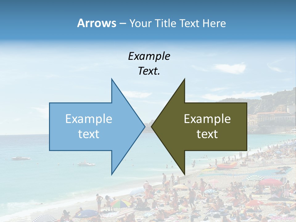 A Crowded Beach With Many People On It PowerPoint Template