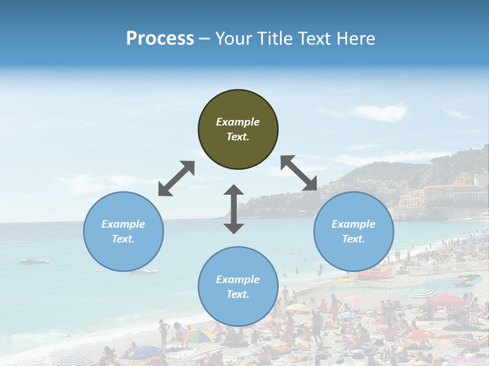 A Crowded Beach With Many People On It PowerPoint Template