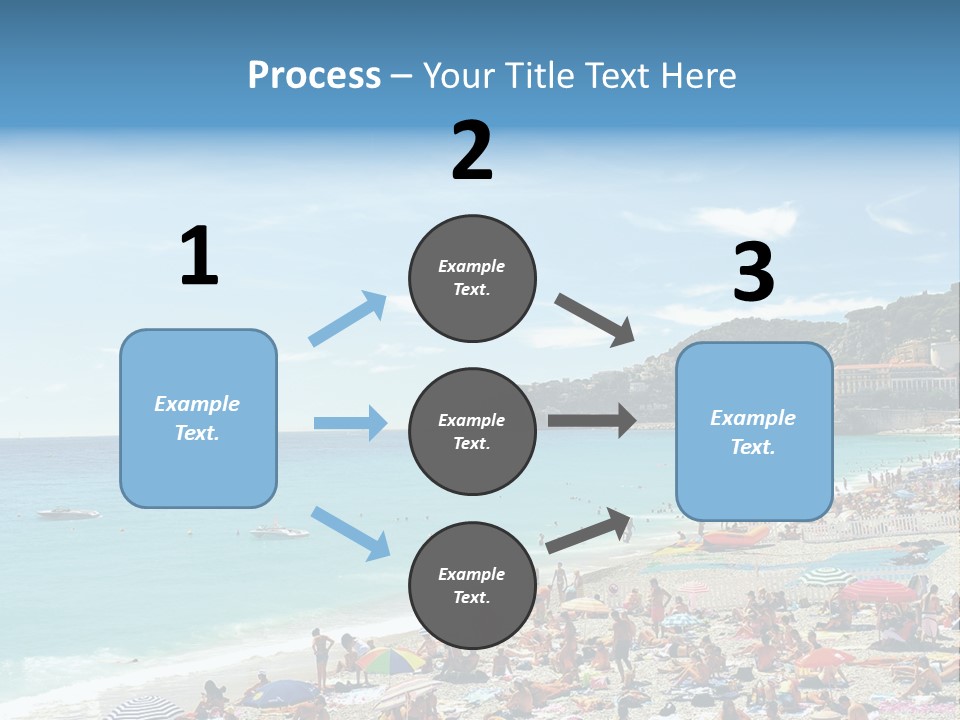 A Crowded Beach With Many People On It PowerPoint Template