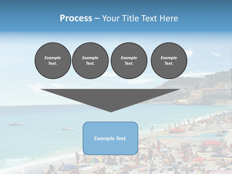 A Crowded Beach With Many People On It PowerPoint Template