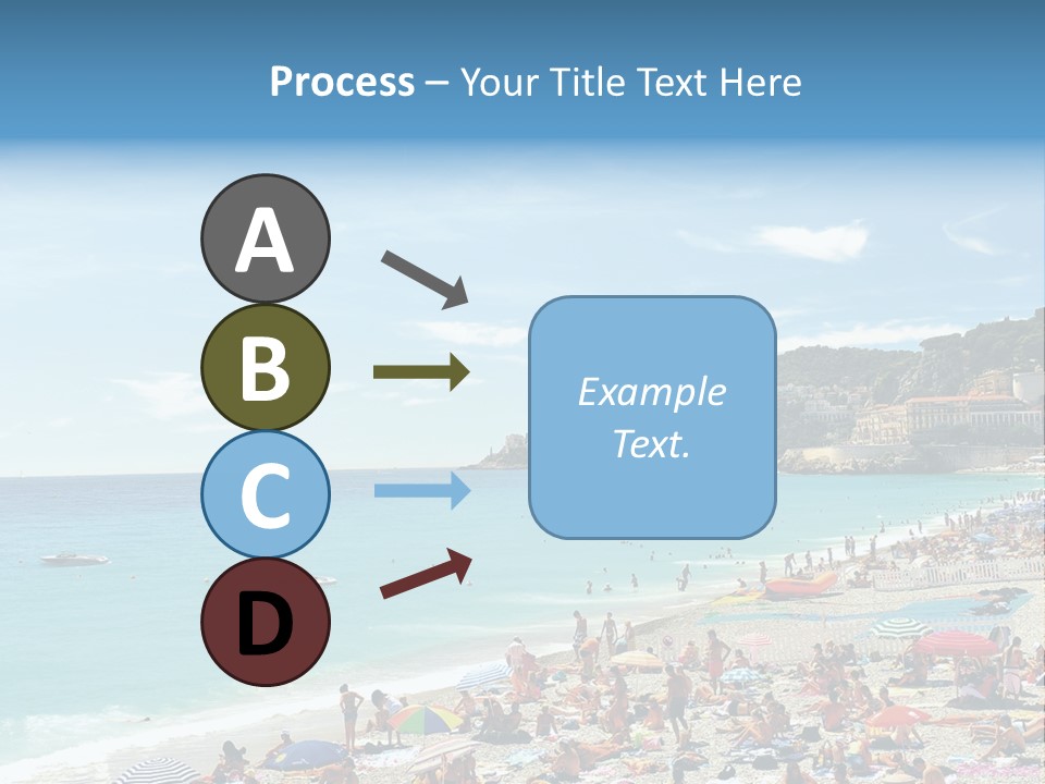 A Crowded Beach With Many People On It PowerPoint Template