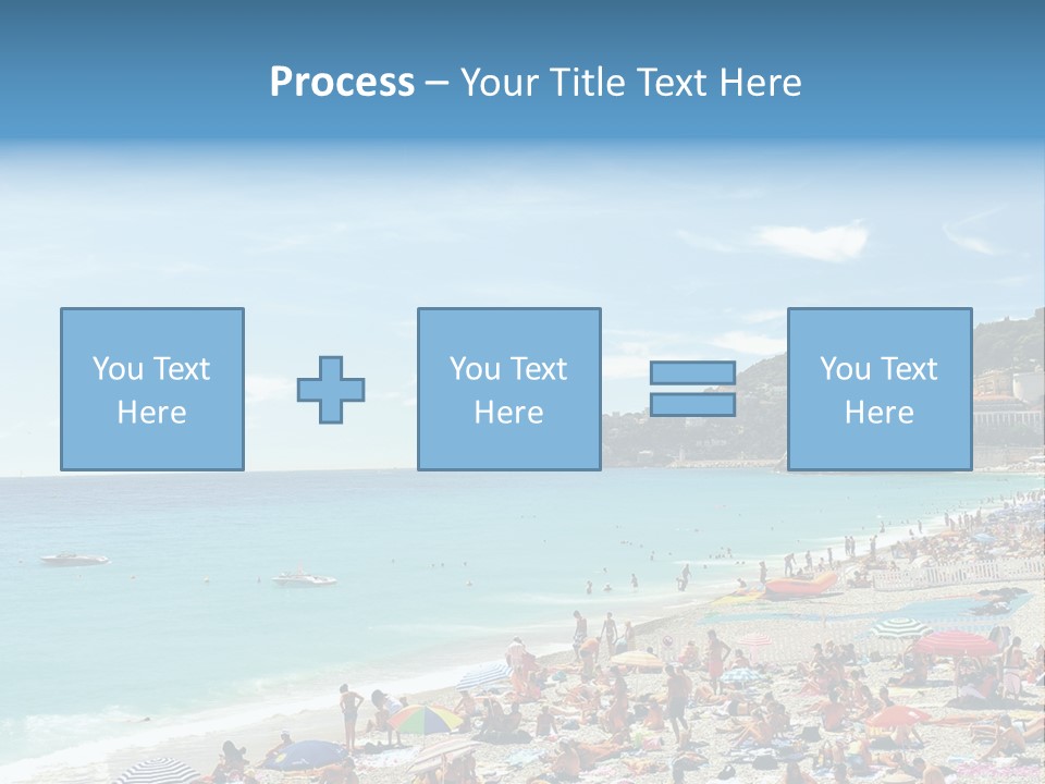 A Crowded Beach With Many People On It PowerPoint Template