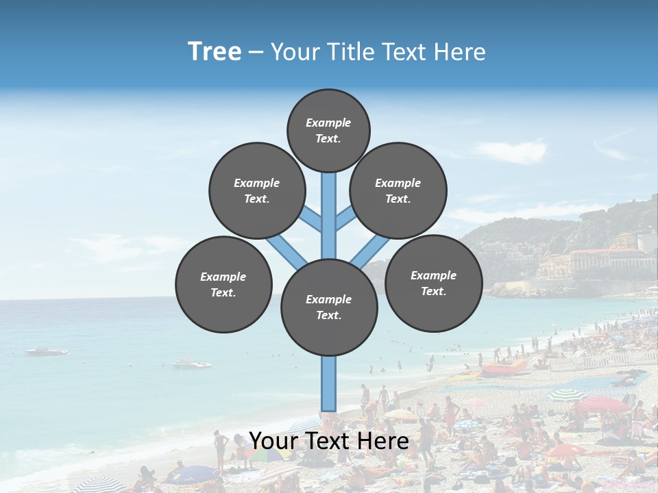 A Crowded Beach With Many People On It PowerPoint Template