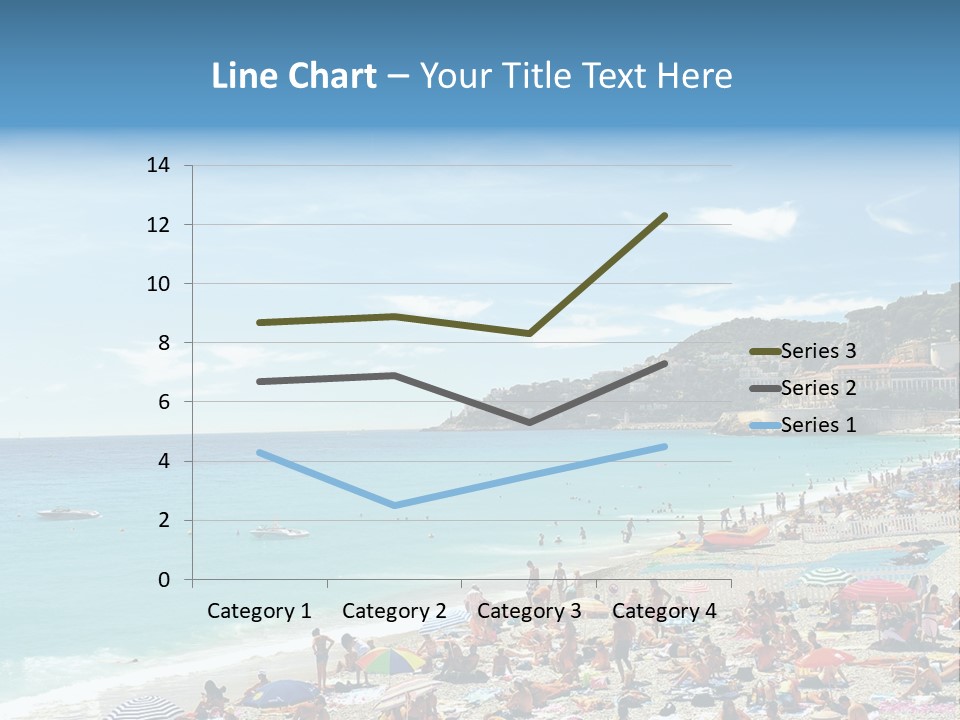 A Crowded Beach With Many People On It PowerPoint Template