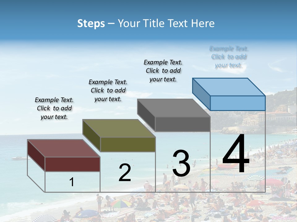 A Crowded Beach With Many People On It PowerPoint Template