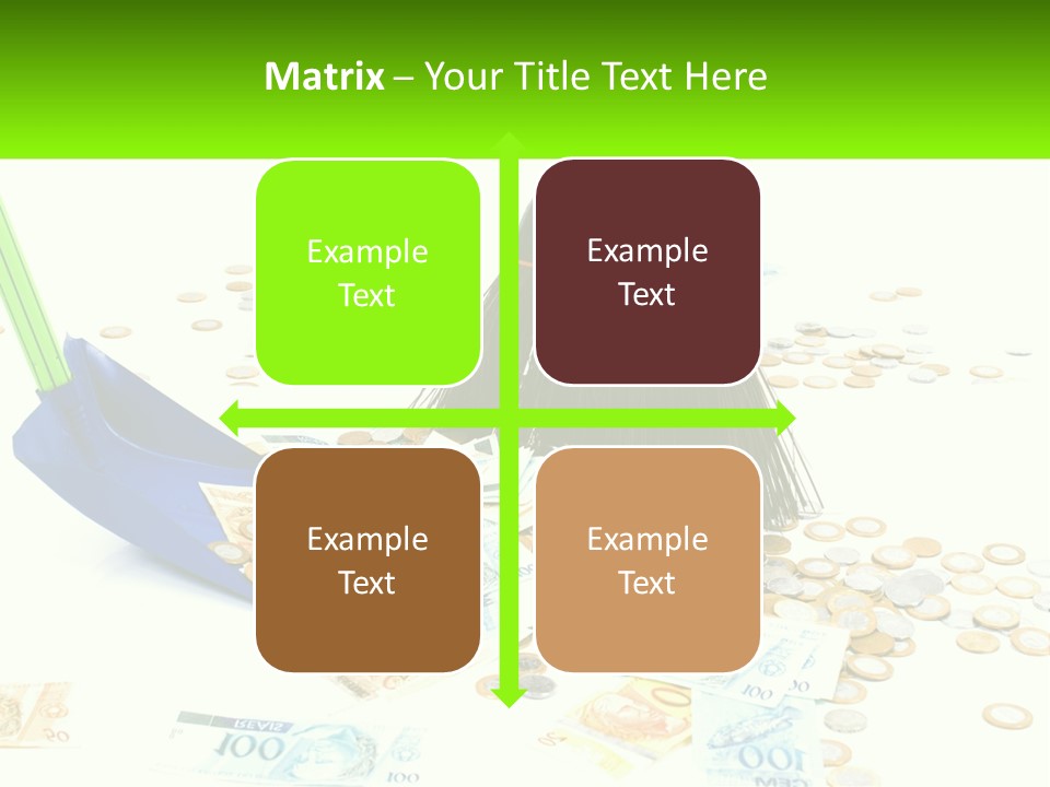 A Broom And Some Money On A Table PowerPoint Template