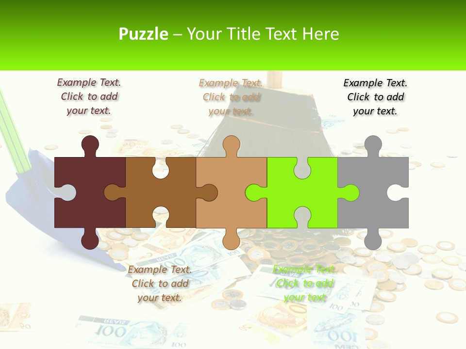 A Broom And Some Money On A Table PowerPoint Template