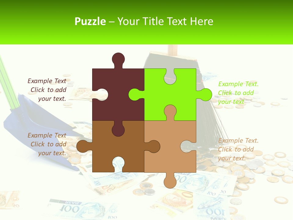 A Broom And Some Money On A Table PowerPoint Template