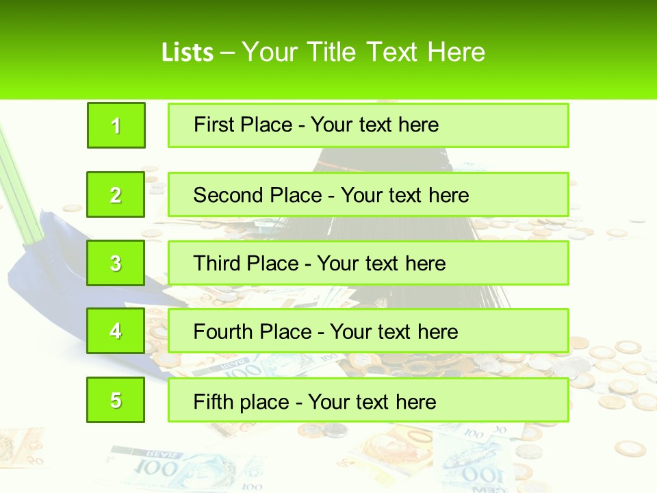 A Broom And Some Money On A Table PowerPoint Template