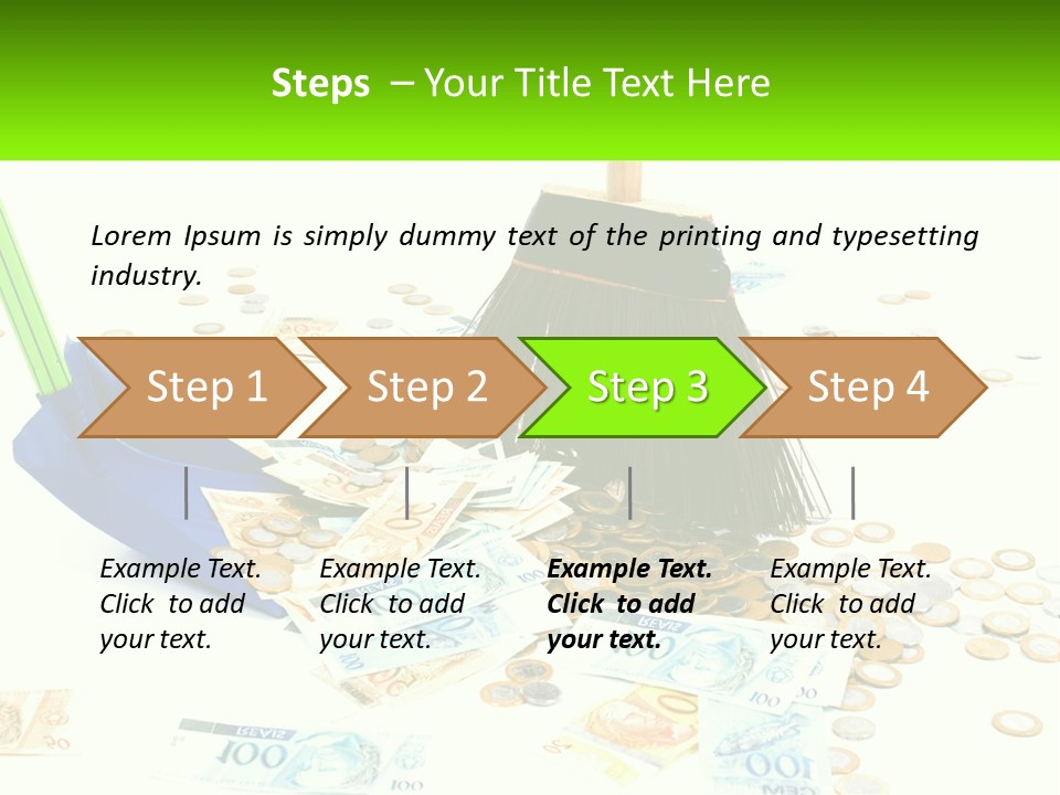 A Broom And Some Money On A Table PowerPoint Template