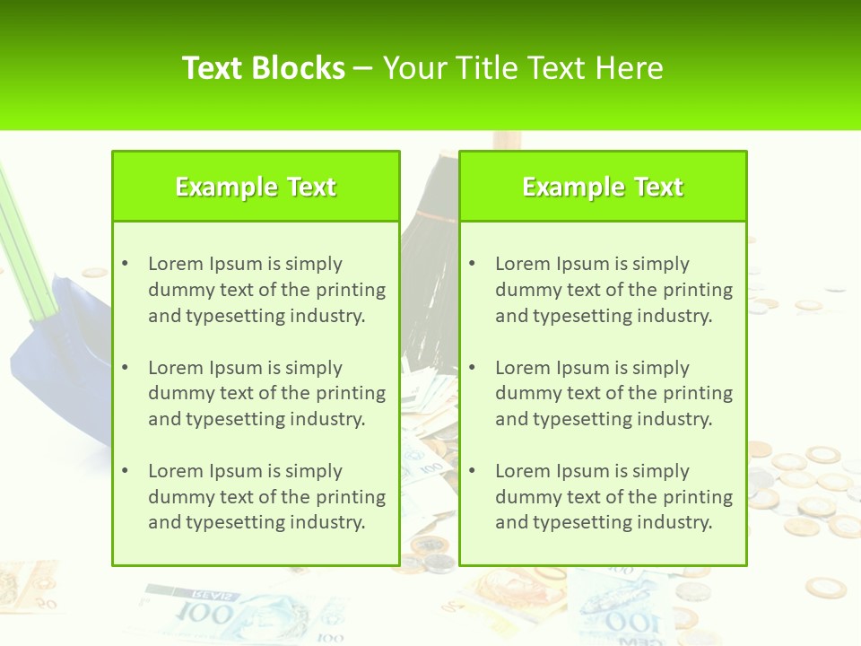 A Broom And Some Money On A Table PowerPoint Template