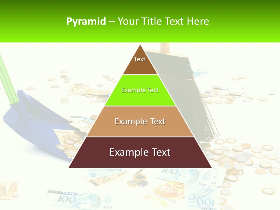 A Broom And Some Money On A Table PowerPoint Template