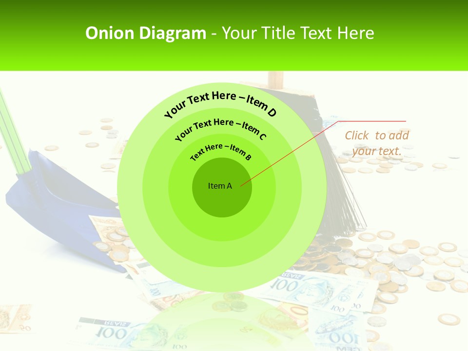 A Broom And Some Money On A Table PowerPoint Template