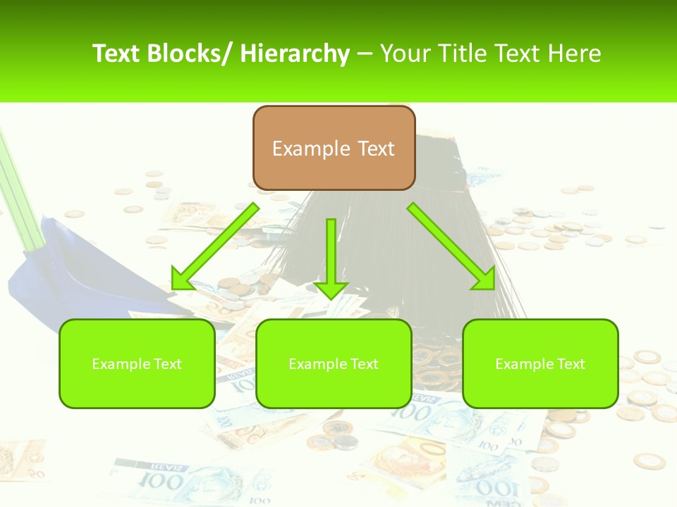 A Broom And Some Money On A Table PowerPoint Template