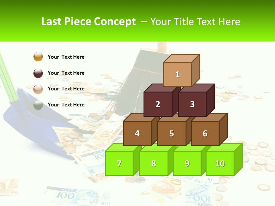 A Broom And Some Money On A Table PowerPoint Template