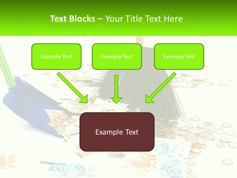 A Broom And Some Money On A Table PowerPoint Template