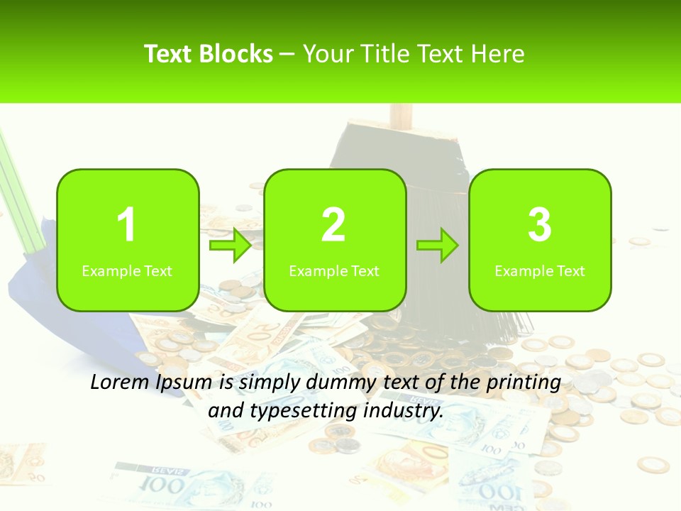 A Broom And Some Money On A Table PowerPoint Template