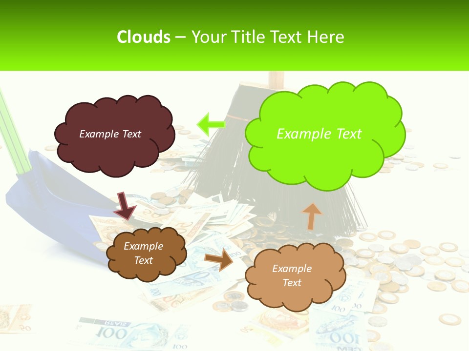 A Broom And Some Money On A Table PowerPoint Template