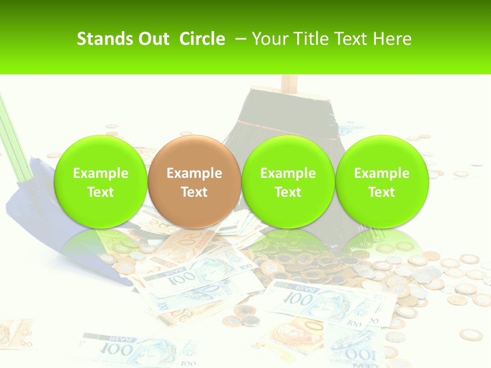 A Broom And Some Money On A Table PowerPoint Template