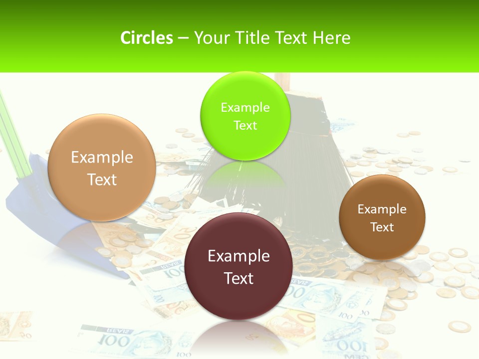 A Broom And Some Money On A Table PowerPoint Template