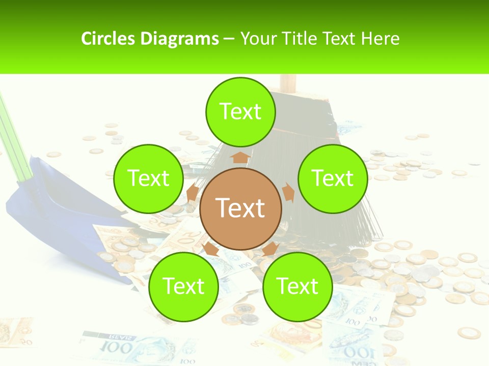 A Broom And Some Money On A Table PowerPoint Template