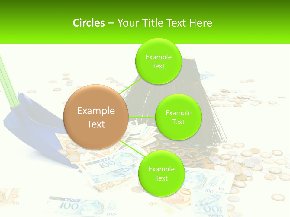 A Broom And Some Money On A Table PowerPoint Template