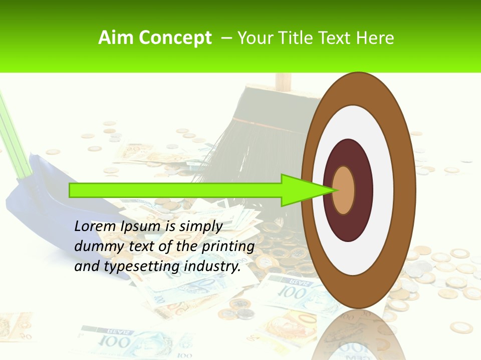 A Broom And Some Money On A Table PowerPoint Template
