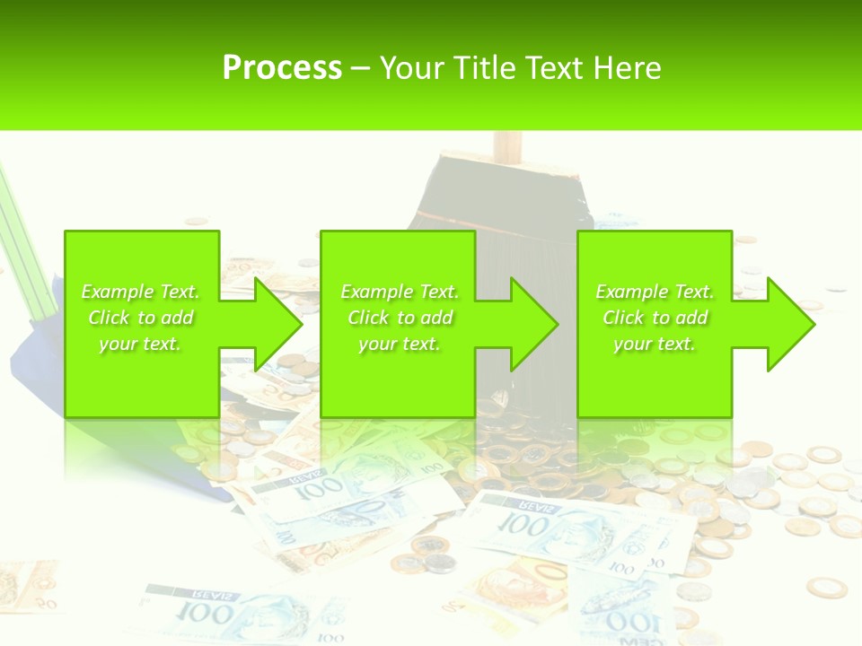 A Broom And Some Money On A Table PowerPoint Template