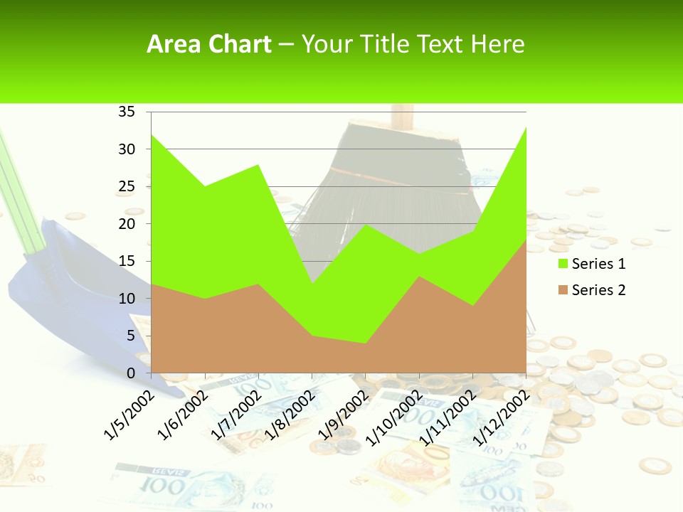 A Broom And Some Money On A Table PowerPoint Template